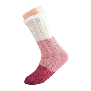 Juicy Couture Cable Knit Fleece Lined Socks Pink
